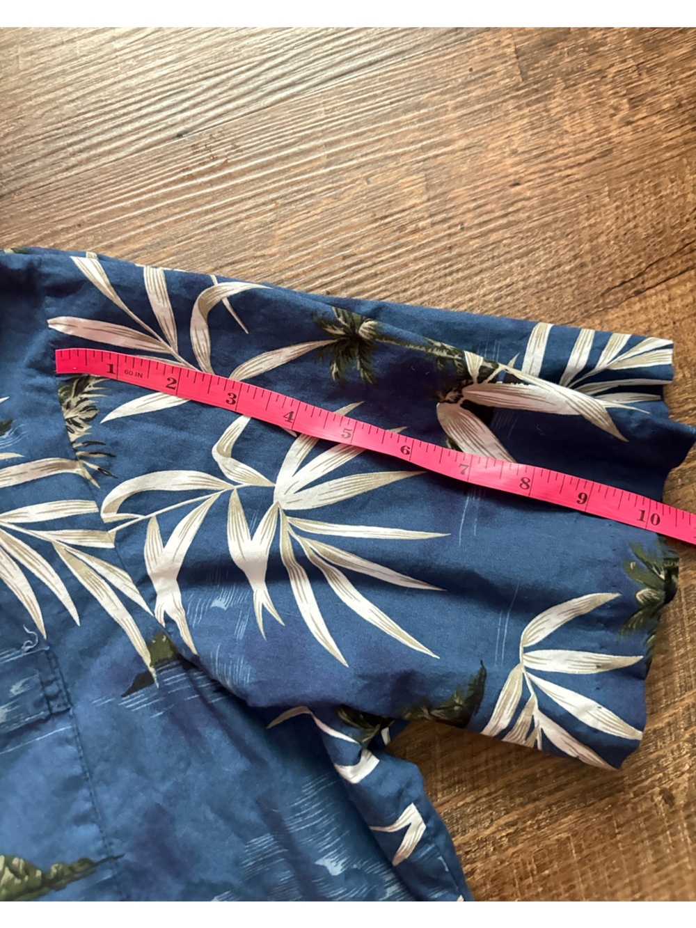 vintage RJC blue Hawaiian Aloha button down shirt tropical palm leaves XL EUC - Picture 10 of 14